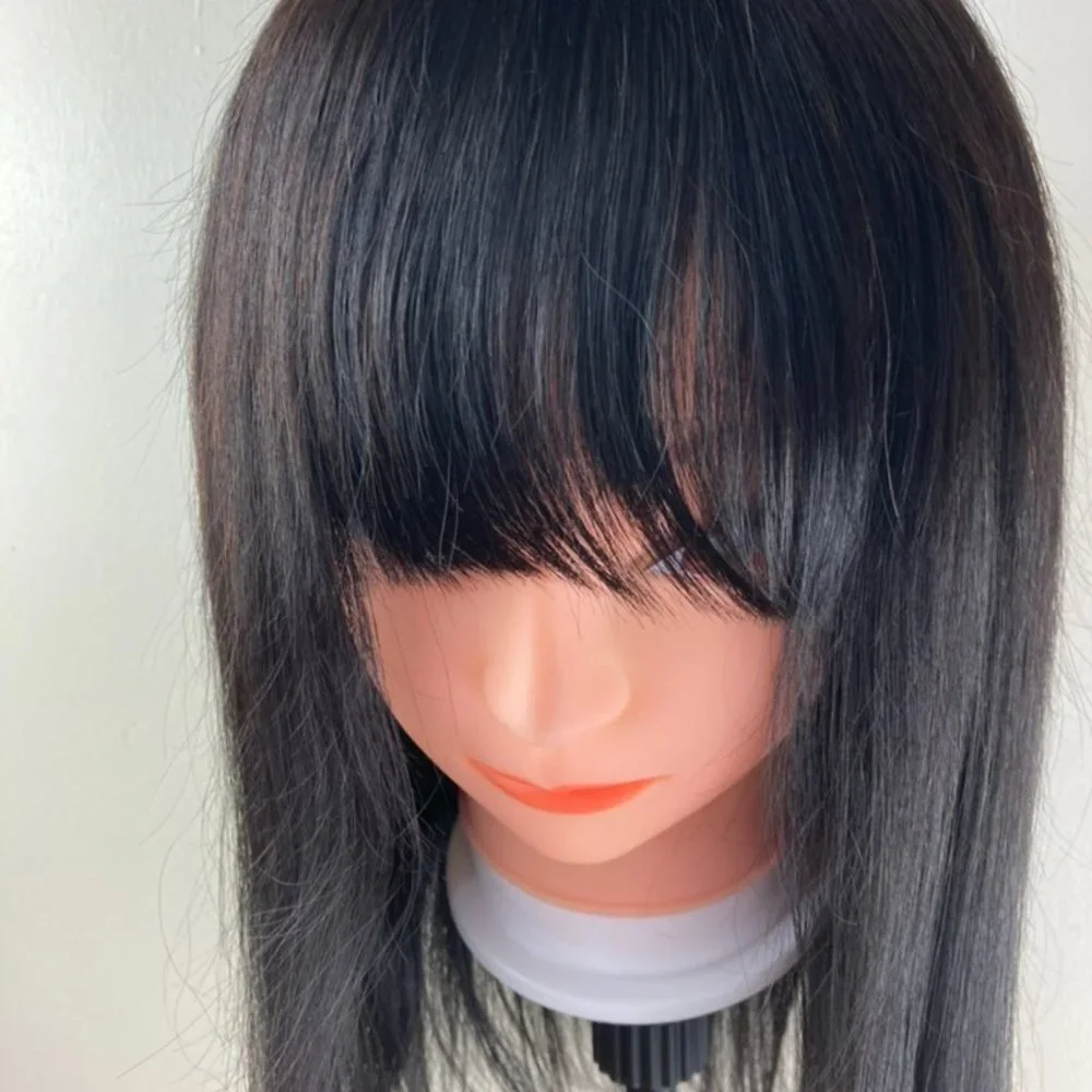 Human Hair Wig With Fringe Bangs